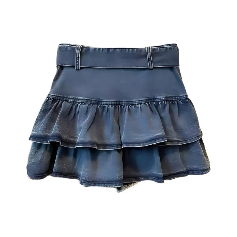 KKX Denim Short Skirts Women's Blue-1