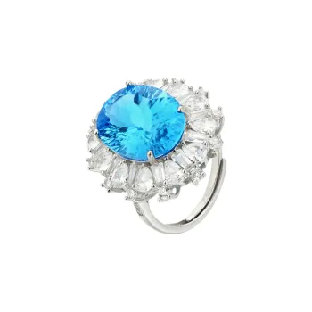 AIDAQIAN S925 Silver Topaz Rings Women's