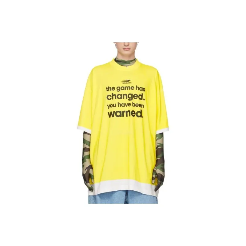 Vetements T-Shirts Men Yellow-0