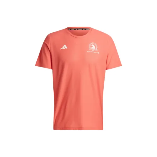 Adidas Boston Marathon 2024 Own The Run Tee T Shirt Men's Red