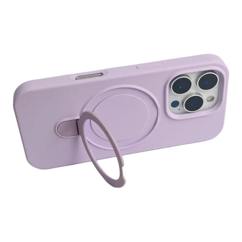 Sopi Silicone Material Solid Color Magnetic Stand Phone Cases Compatible With IPhone 16/15 Pro Max/Apple 13/14 Pro/Max-34