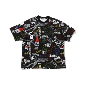 A BATHING APE Hand Draw Pattern Relaxed Fit Tee T Shirt Men's