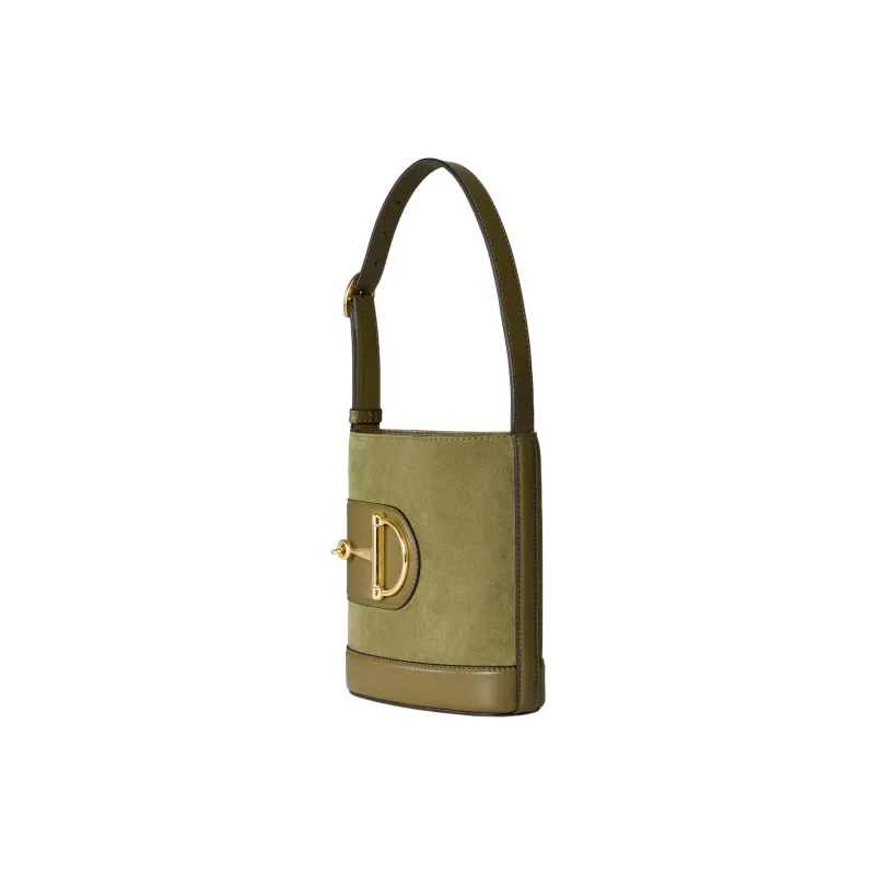 GUCCI Suede Bucket Bag, Portable Crossbody Bag, Shoulder Bag Mini Women's Green-2