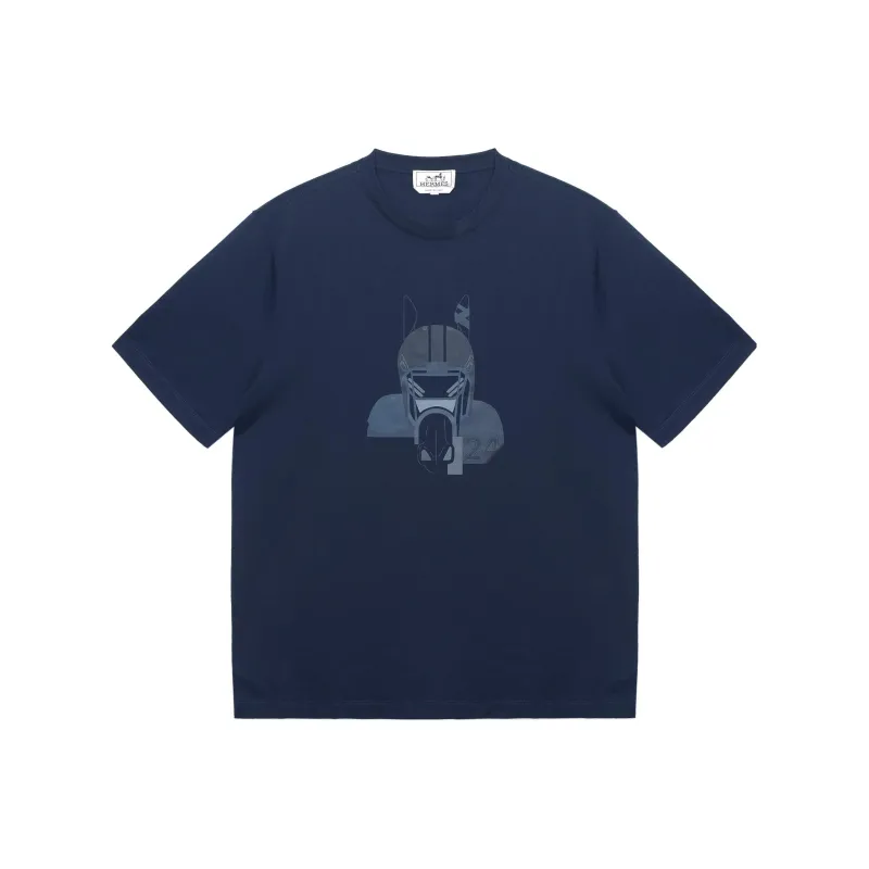 HERMES FW23 T Shirt Unisex Dark Blue-0