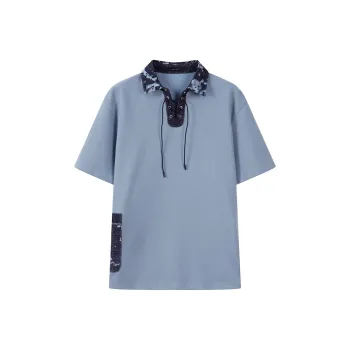 DAVID NAMAN T Shirts Men Light Blue