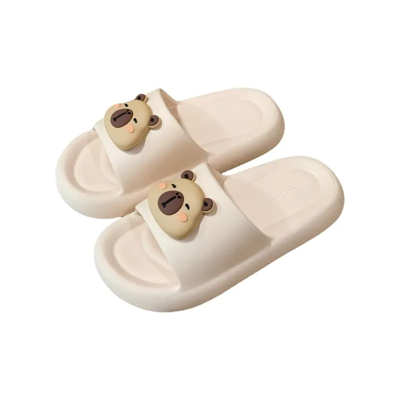 Thin Strips Sandal Slippers Unisex, White-11