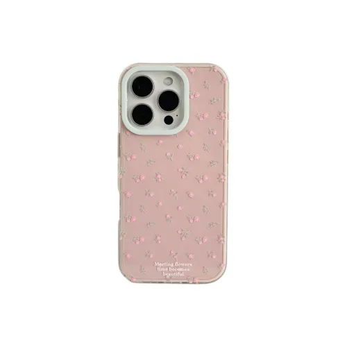 Sopi Acrylic Material 2 in 1 Foundation Floral Phone Cases Compatible With IPhone 16/15 Pro Max/Apple 13/14 Pro/Max