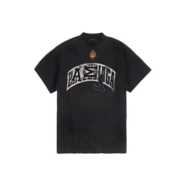 Balenciaga T Shirt Loose Fit Unisex Black-0
