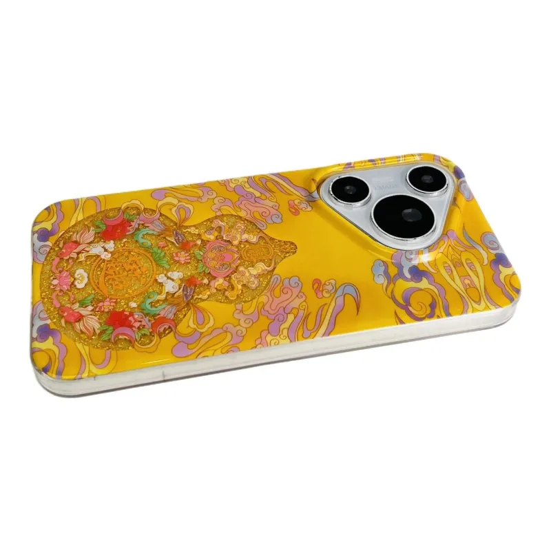 Sopi Acrylic Material Yellow Base Glitter Gourd Phone Cases Compatibility  Huawei Mate 70/60/50 Pro/Pura 70/70 Pro+-11