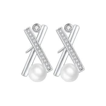Andaozi Pearl Stud Earrings Women's