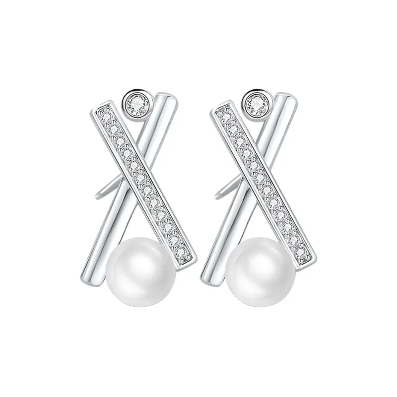 Andaozi Pearl Stud Earrings Women's-0