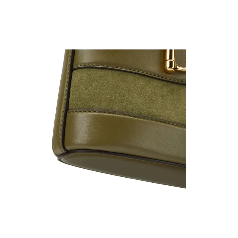 GUCCI Suede Bucket Bag, Portable Crossbody Bag, Shoulder Bag Mini Women's Green-6