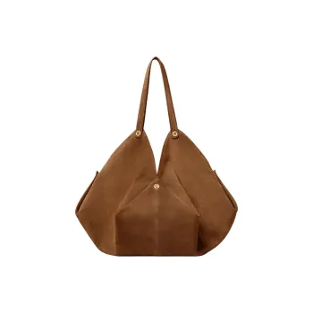 FANSIZHE Protea Calfskin Shoulder Bag Large Size Women's Brown