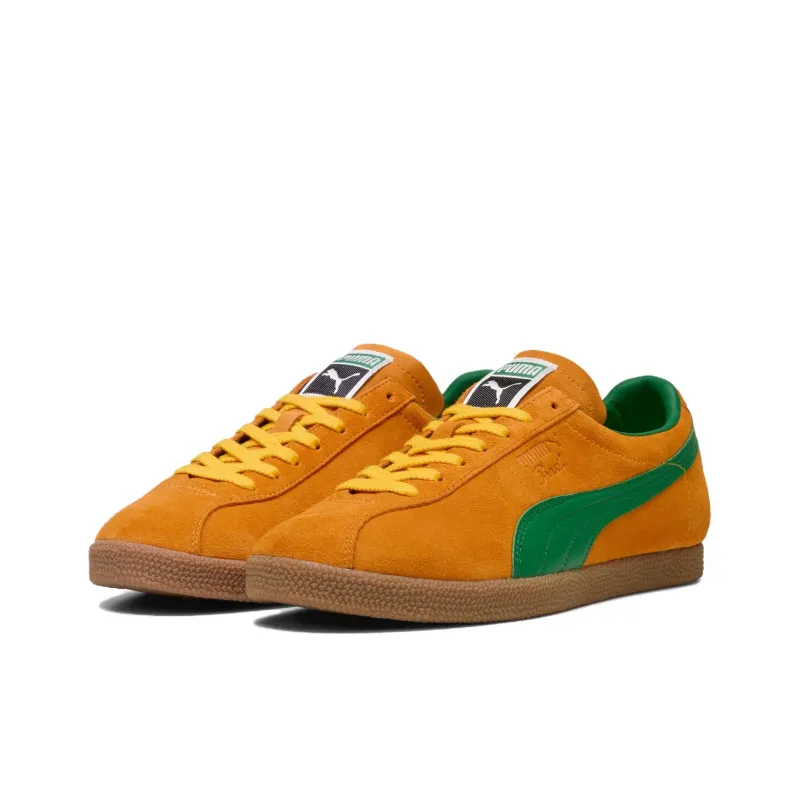PUMA Brasil Anti Slip Wear Resistant Low Top Skateboard Shoes Unisex Brown Green-2