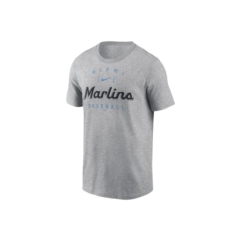 Nike Miami Marlins Home Team Athletic Arch T-Shirt Men's Gray-0