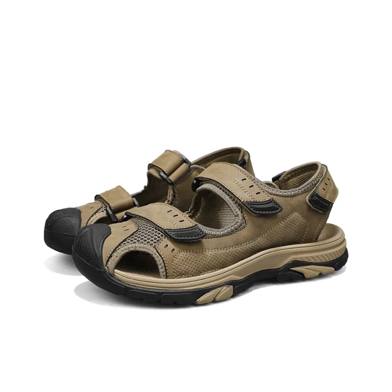GESENLANG Beach Sandals Men Black/Khaki/Sand-10