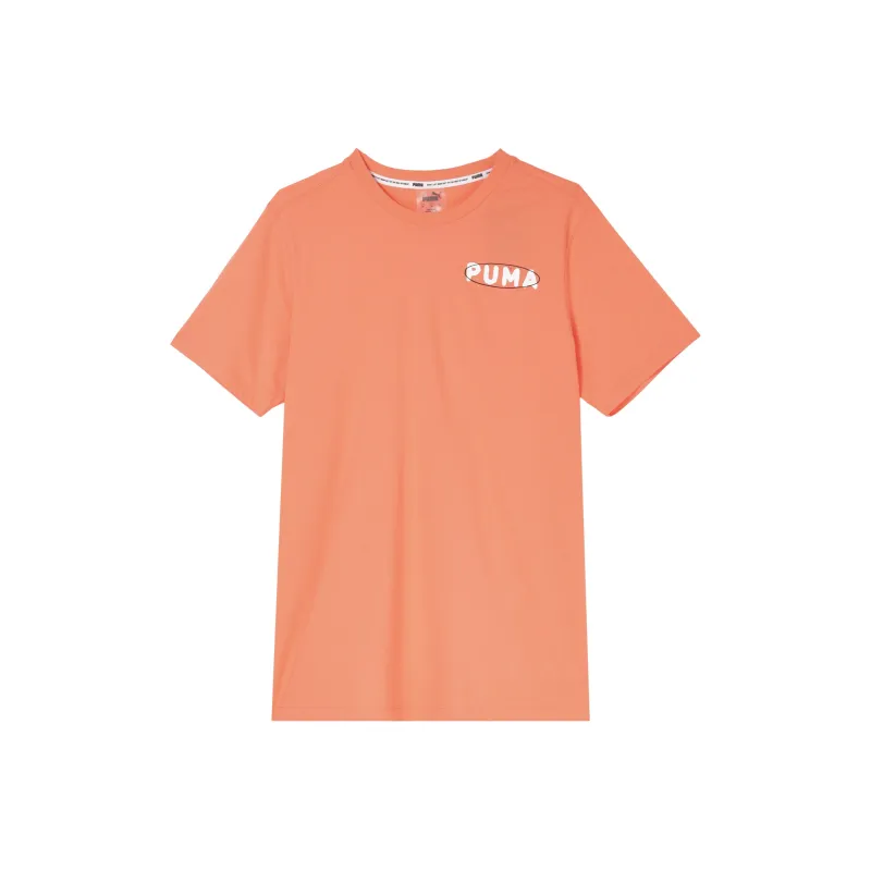 PUMA T Shirts Unisex Orange Red-0