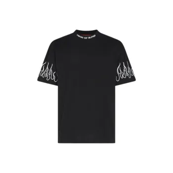 Vision Of Super Flame embroidered Short sleeve Cotton T shirt