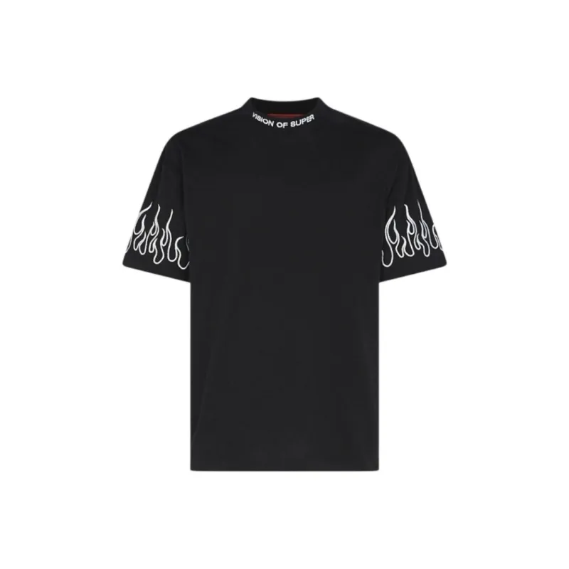Vision Of Super Flame embroidered Short sleeve Cotton T shirt-0