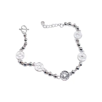 Old Qingyun Silver Building Foot Silver 990 Bracelets Unisex