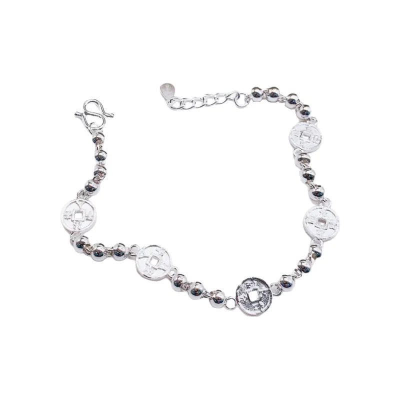 Old Qingyun Silver Building Foot Silver 990 Bracelets Unisex-0