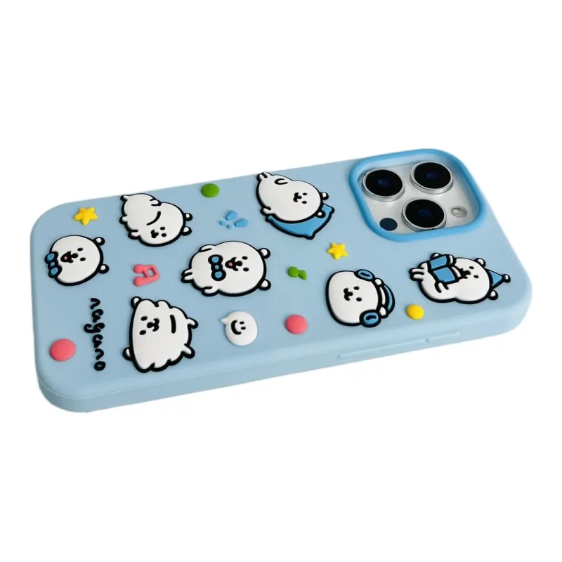 Sopi Silicone Material Joke Bear Blue Phone Cases Compatible With IPhone 16/15 Pro Max/Apple 13/14 Pro/Max-3