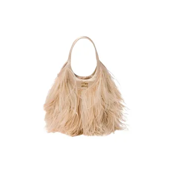 MIU MIU Fabric Shoulder Bag Crossbody Bag Handbag Women's Sand Beige Yellow