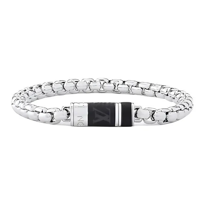 LOUIS VUITTON Canvas Brass Metal Parts Bracelets Men's Silver-0