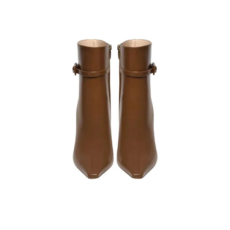 GIANVITO ROSSI Lindsay Ankle Boots 9.5cm Women's Brown-3