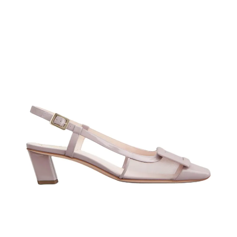 Roger Vivier Belle Vivier Block Heel High Heels 4.5cm Women's Purple-1