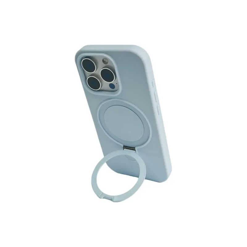 Sopi Silicone Material Solid Color Magnetic Stand Phone Cases Compatible With IPhone 16/15 Pro Max/Apple 13/14 Pro/Max-53