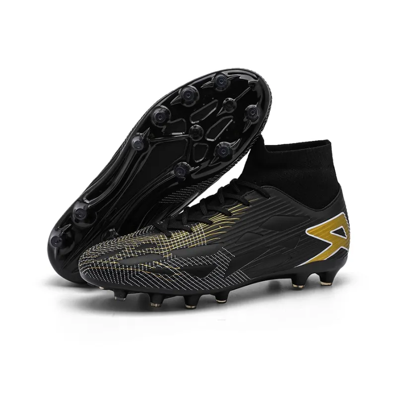 QIUTEXIONG FG Rubber Long Studs TF Rubber Broken Studs Soft Ground Firm Ground Slip Resistant Soccer Shoes Unisex-34
