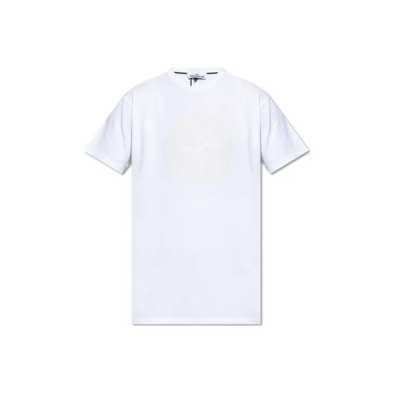STONE ISLAND Compass print Cotton T shirt-0