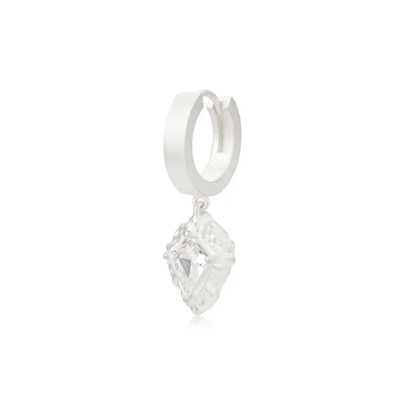 Empress 47 Concept 925 Sterling Silver Mountain Drop Hoop Earrings Unisex White-0
