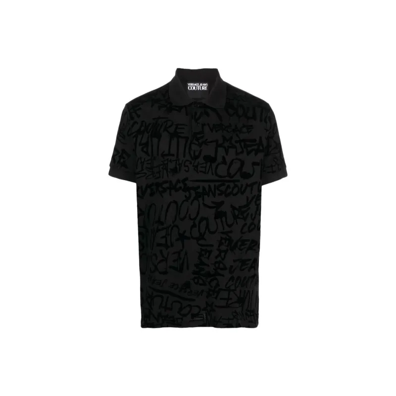 VERSACE JEANS COUTURE Graffiti print Polo Shirt-0