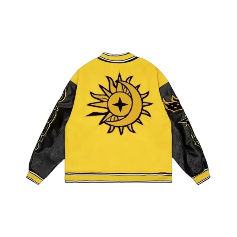 WELTER EXPERIMENT Baseball Jacket Unisex Yellow-1