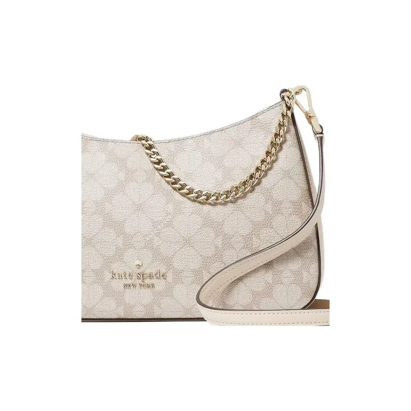 Kate Spade Flower PVC Handbag Shoulder Bag Crossbody Bag Medium Size Women's Light Beige Multicolor-4