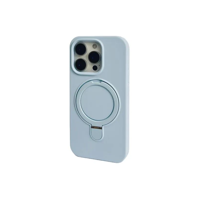 Sopi Silicone Material Solid Color Magnetic Stand Phone Cases Compatible With IPhone 16/15 Pro Max/Apple 13/14 Pro/Max-52