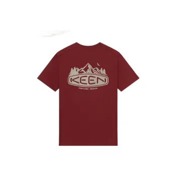 KEEN HARVEST TECH TEE C&B LOGO T-Shirt Men's Merlot Burgundy/Taupe