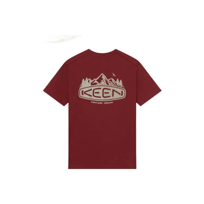 KEEN HARVEST TECH TEE C&B LOGO T-Shirt Men's Merlot Burgundy/Taupe-0