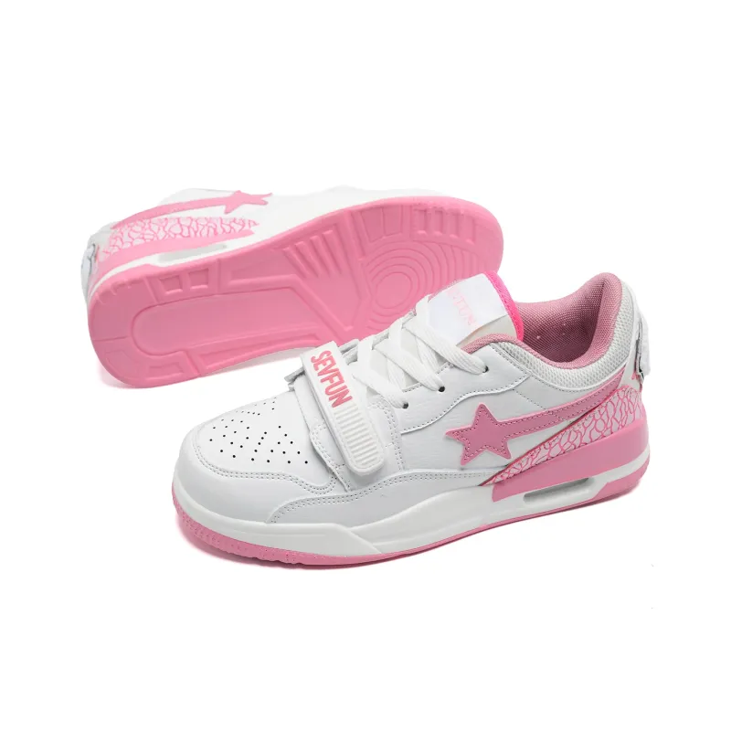 7 SEVFUN Casual Shoes Unisex Low Top White/Yellow/Black/Pink-6