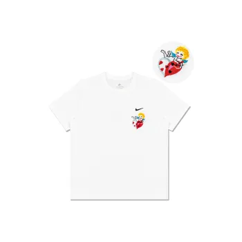 Nike Sportswear Solid Embroidered Logo Micro Mark Round Neck Casual Short Sleeve White T Shirt '
