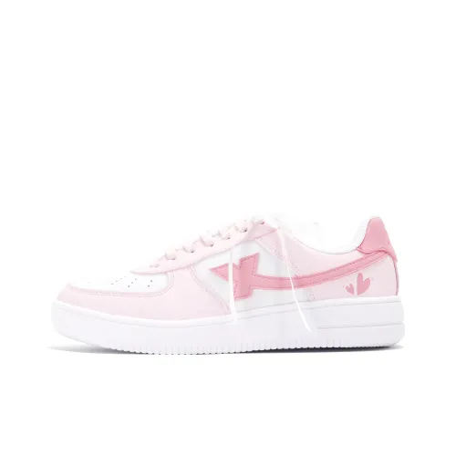XTEP Air Force One Anti Slip Wear Resistant Low Top Skateboard Shoes Women's Pink