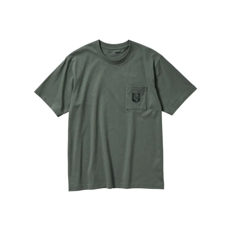UNIQLO Uniqlo X Attack On Titan FW23 T Shirt Unisex Green-0