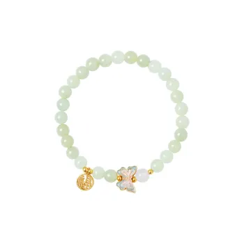 Golden Kite Bracelets Pale Greenish White Jade Women's