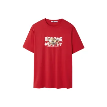 HLA T-Shirts Men Red Pattern J2