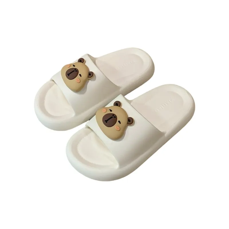 Thin Strips Sandal Slippers Unisex, White-0