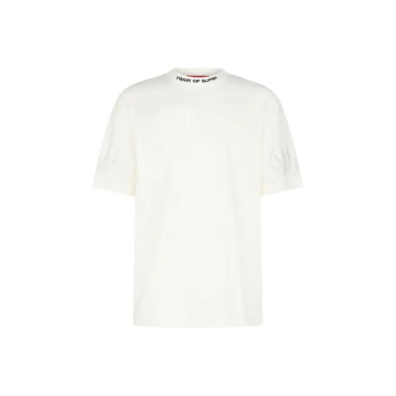 Vision Of Super Logo Embroidered Straight Hem T Shirt-0