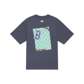 MLB MONOGRAM Reading Collection SS24 Set in Sleeve T Shirt Unisex Dark Gray