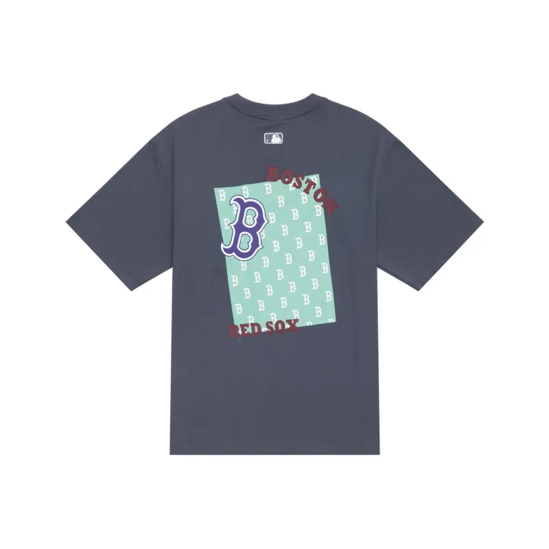 MLB MONOGRAM Reading Collection SS24 Set in Sleeve T Shirt Unisex Dark Gray-0